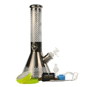 Arsenal Glass - Aqua Labyrinth 12" Glass Bong 9-in-1 Dab Kit - Black