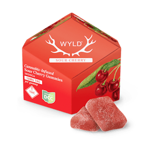 WYLD - 10 x 10mg THC Real fruit Sour Cherry Gummie Multi Pack.