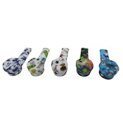 3.5 INCH PRINTED SILICONE PIPES WITH LIDS ASSORTED