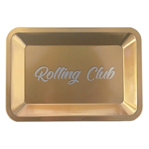 Rolling Club - Gold Metal Rolling Tray - Small