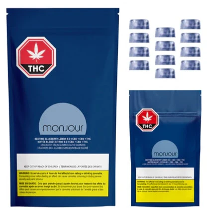 Monjour - Blueberry Lemon 8:3:1 CBD:CBN:THC Chews Multi 3pk Main Image