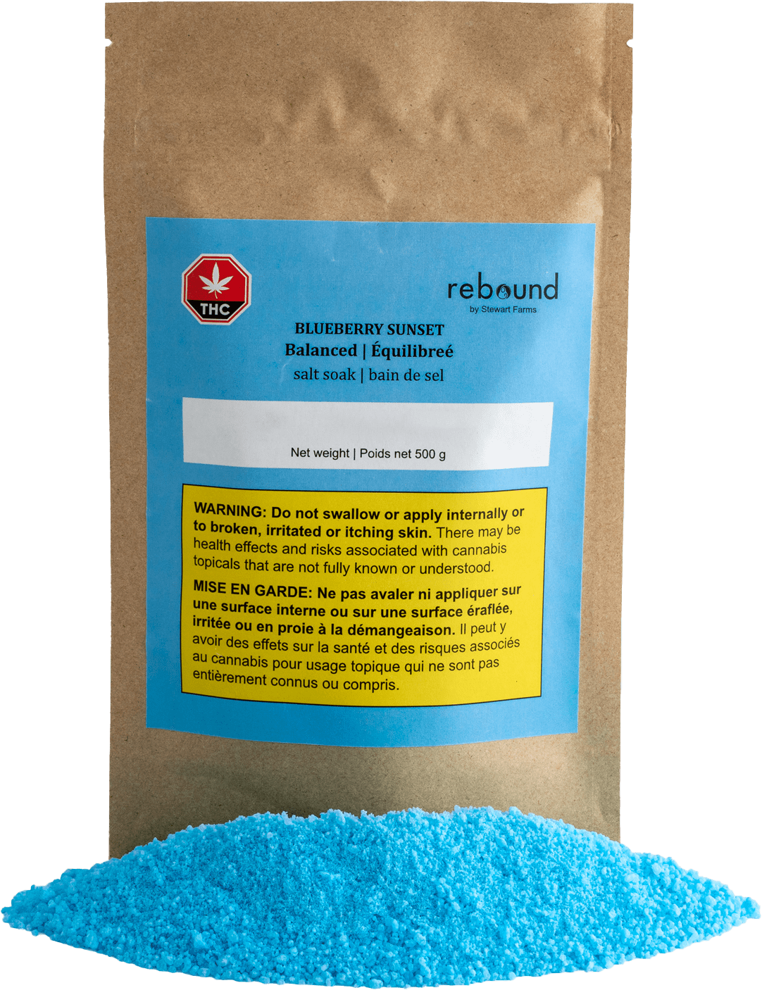 Stewart Farms - Blueberry Sunset Balanced Salt Soak | 500mg THC 500mg CBD