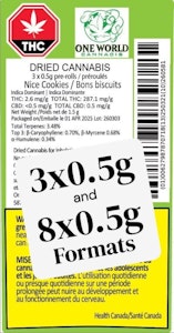 One World Cannabis - Nice Cookies 8 x 0.5g Pre-Rolls by One World Cannabis