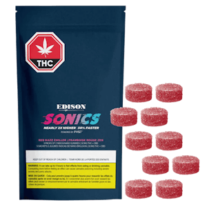 EDISON - Multipack of 5, Edison Sonics Red razz Chiller 5x2x4.5g Gummy