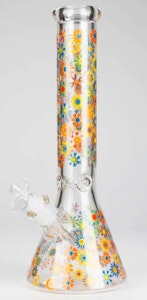 One Wholesale - 14" Flower Design Glass Bong