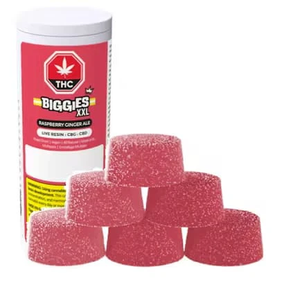BIGGIES - RASPBERRY GINGER ALE LIVE RESIN THC:CBG:CBD | 6 x 8g Main Image