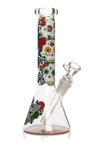 Red Eye Glass - 10" SUGAR SKULL GLOW IN THE DARK