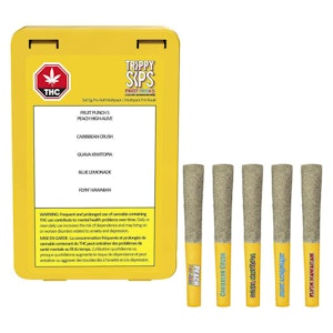 TRIPPY SIPS - Fruit Punch 5 x 0.5g Kief Coated Liquid Diamond Infused Pre-Rolls