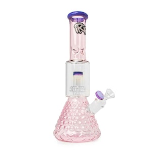 Irie Glass - ACC - iRie Glass - 13.5" Tall Pink Dual Chamber Water Pipe