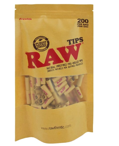 RAW Natural Unrefined Pre-Rolled Tips | 200-Pack