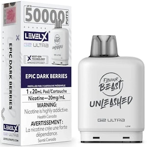 Level X Unleashed G2 Ultra Pods - Epic Dark Berries - 50K Puffs - 20mg/mL