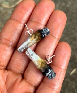 SweetChibaBaby - SweetChibaBaby | Silver leaf Studs