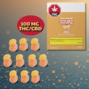 10x1 Fully Blasted Peach Orange 1:1 THC CBD Gummies