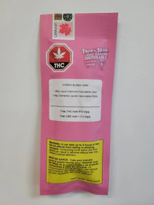 National Cannabis Distribution - Papa's Herb Bubba Gmm 1g Disposable Vape