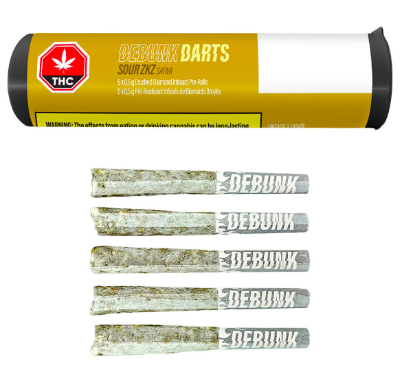 Darts: Sour ZKZ Diamond Infused Pre-Rolls | 5x0.5g