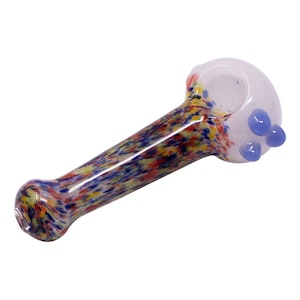 Maple Craft - White Spotted Design Glass Pipe - 4.5 Inches