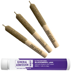 General Admission - Blackberry Jam 3 x 0.5g Diamond Infused Pre-Rolls