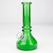 6" heavy color soft glass water bong Green