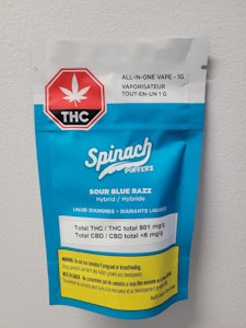 Peace Naturals Project Inc. - Spinach Pufferz Sour Blue Razz Liquid Diamonds 1g Disposable vape