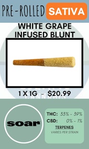 Soar - SOAR - 1PK WHITE GRAPE INFUSED BLUNT