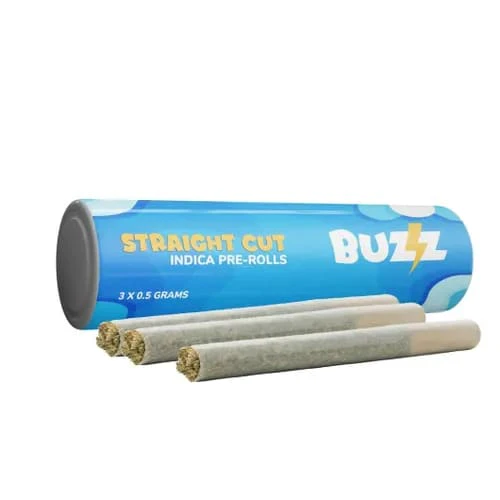 Buzz Cannabis - Buzz Cannabis - Straight Cut Indica (Rotating) Pre Rolls - 3 x 0.5g Main Image