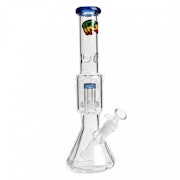 iRie 12" Tall Sapphire Blue Dodecagon Beaker Tube 12 Sided Beaker Base & Matrix Perc