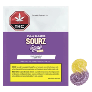 Spinach SOURZ - Spinach Sourz - Fully Blasted Peach Passionfruit 1:1 CBN Gummy - 1pc