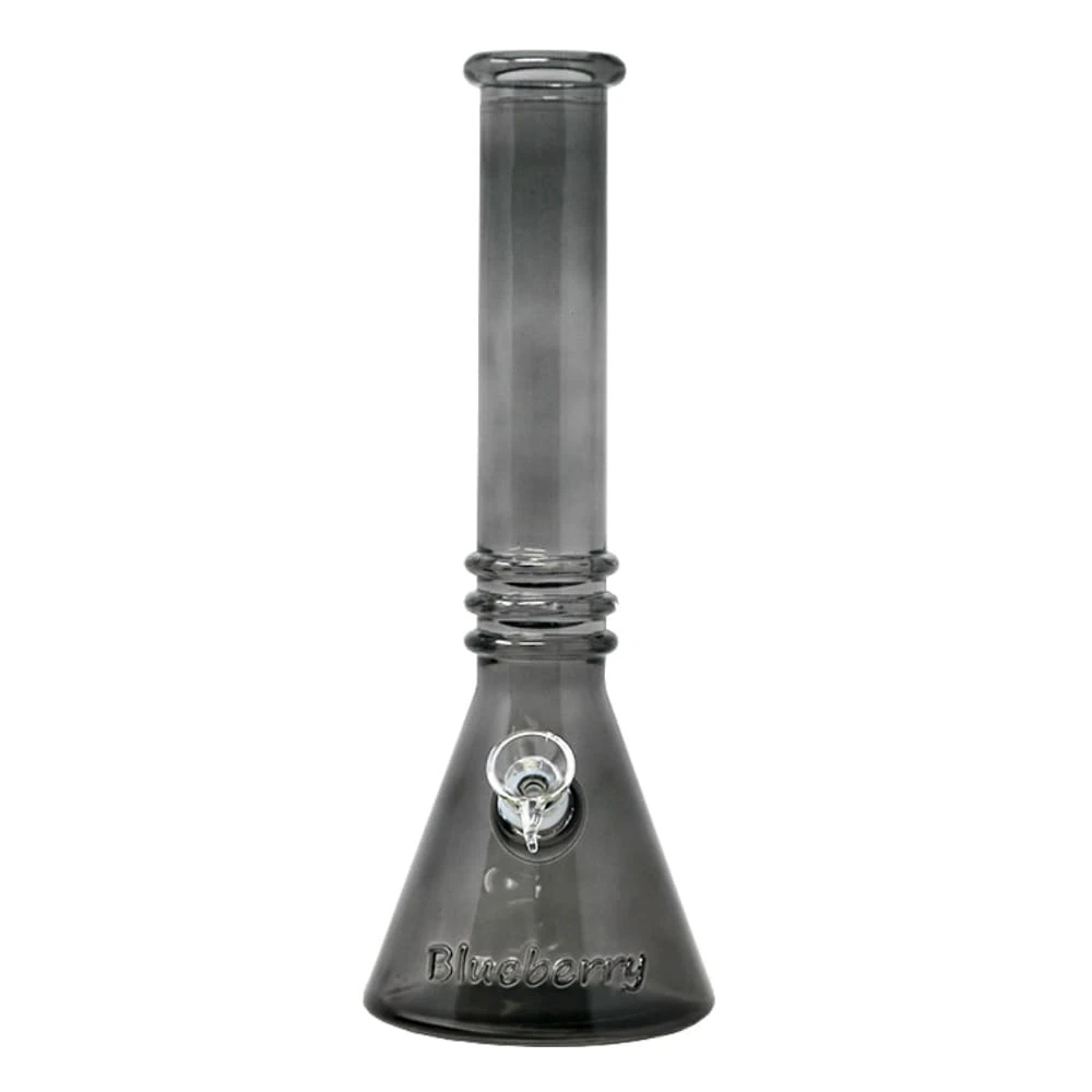 Blueberry Glass - 12" Blueberry Triple Ring Beaker Black Main Image