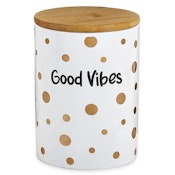 Good Vibes Stash Jar - White