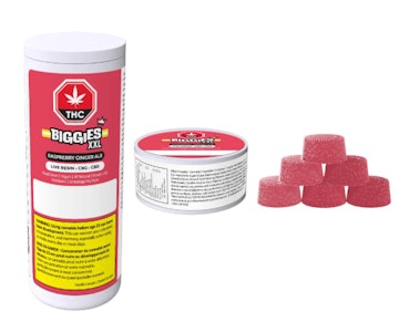 BIGGIES - Multipack of 6 Raspberry Ginger Ale 3:3:1 CBG:CBD:Live Resin 8g Soft Chews