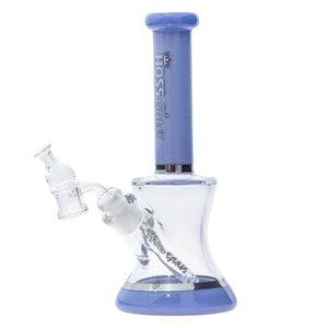 Hoss Glass - 7.5" Hoss Glass Mini Hourglass Rig (Milk Purple)