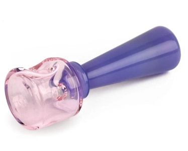 Red Eye Glass - 4.25" Dapper Hand Pipe - Pink and Purple