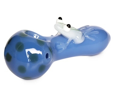 Red Eye Glass - 4" Periwinkle Frogger Hand Pipe
