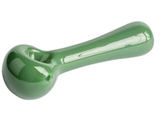 4.5" Red Eye Glass Jade Green Spoon Handpipe