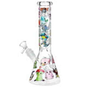 Kuston Kulture - Pocket Monsters Beaker Glass Water Pipe 10" / 14mm F