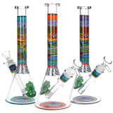 SeshGear | Technicolor Zig Wag Beaker Glass Water Pipe 14mm F / Colours Vary