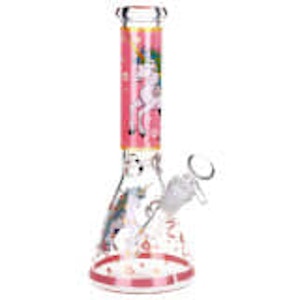 Kustom Kulture Canada - Pink Unicorn Beaker Glass Water Pipe 10" / 14mm F