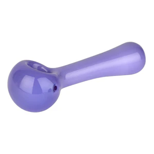 Red Eye Glass - 4.5" SOLID COLOUR SPOON HAND PIPE - PURPLE 2