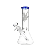 7.5" Silver Hemp Leaf Bong 14mm F - Various Colors