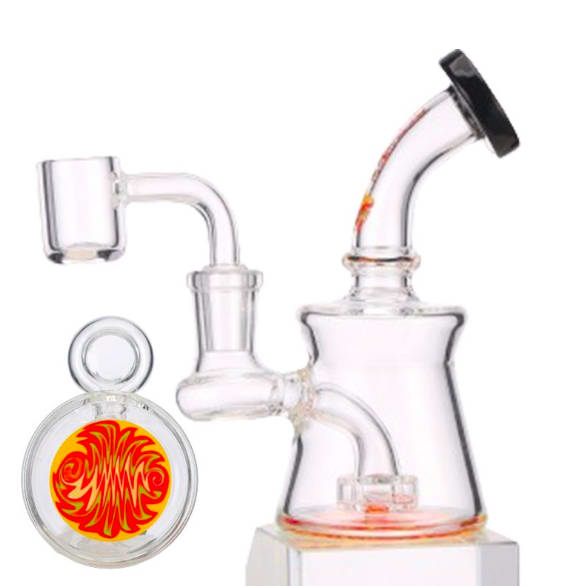 5" Mini Xtreme Glass Bong/Dab Rig | Orange Kyanite
