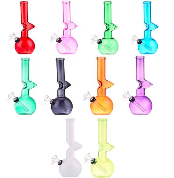 8" Zigzag Glass Bong | Assorted Colours