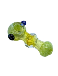 NoName - 4" Ring Double Glass Hand Pipes | Light Green