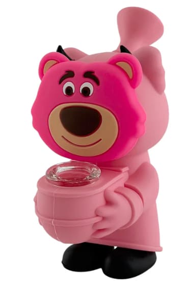 6" Pink Bear Silicone Bong