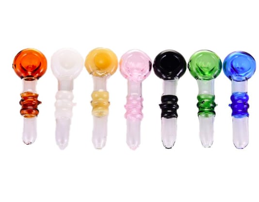 5" Swirl Grip High Quality Glass Pipe | Assorted Colours