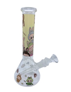 NoName - 10" Labubu Character Design Glass Beaker Bong (2)