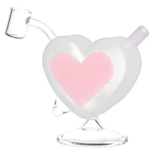 Sparkle Heart Dab Rig - Pink