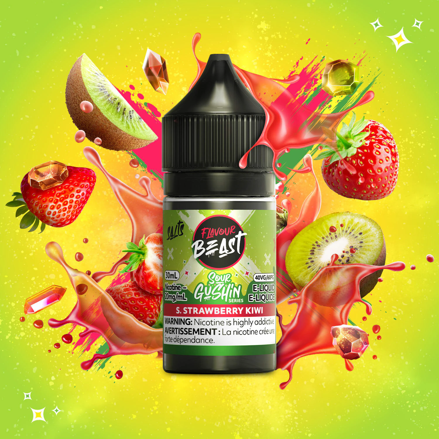 FLAVOUR BEAST - GUSHIN - S. Strawberry Kiwi - 30ml - 20mg - FLAVOUR BEAST - GUSHIN Main Image
