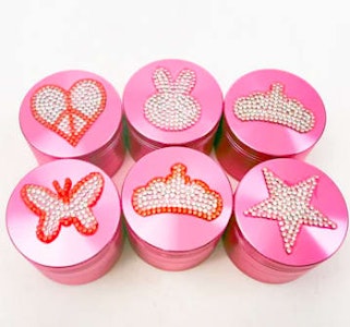 777 Smoke - 777 Smoke - 2" Valentine's Day Design Aluminum Pink Grinder