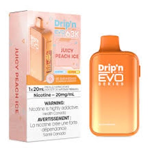 Accessories - Drip'n Evo Juicy Peach Ice 63k Puffs Disposable Vape