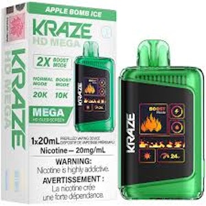Accessories - Kraze HD Mega Apple Bomb Ice 20k Puffs Disposable Vape
